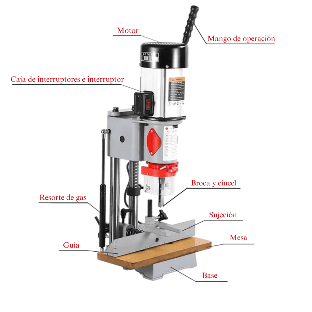 Máquina Escopleadora 3 en 1 para Perforación Cuadrada de 6 a 16mm