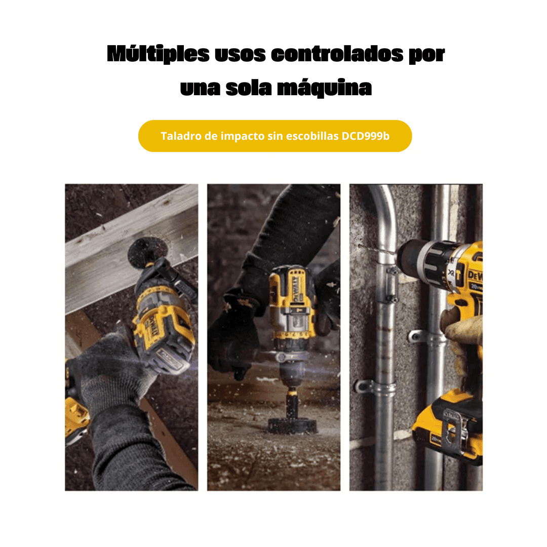 Taladro Percutor DeWALT DCD999B XR 20V MAX 1/2” – Potencia FLEXVOLT, Precisión y Tecnología Avanzada