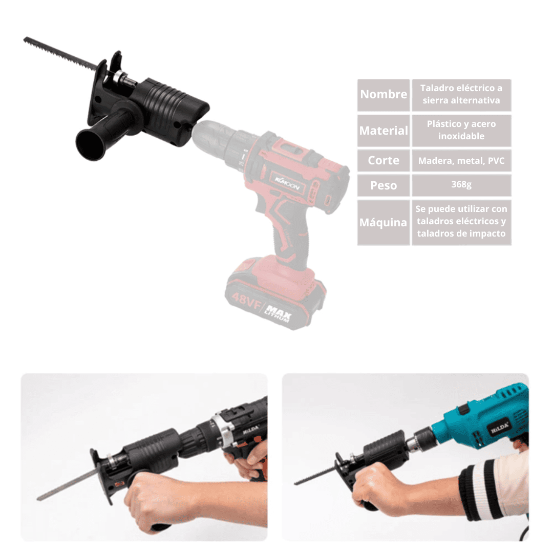 Adaptador PRO para Taladro Eléctrico a Sierra Caladora