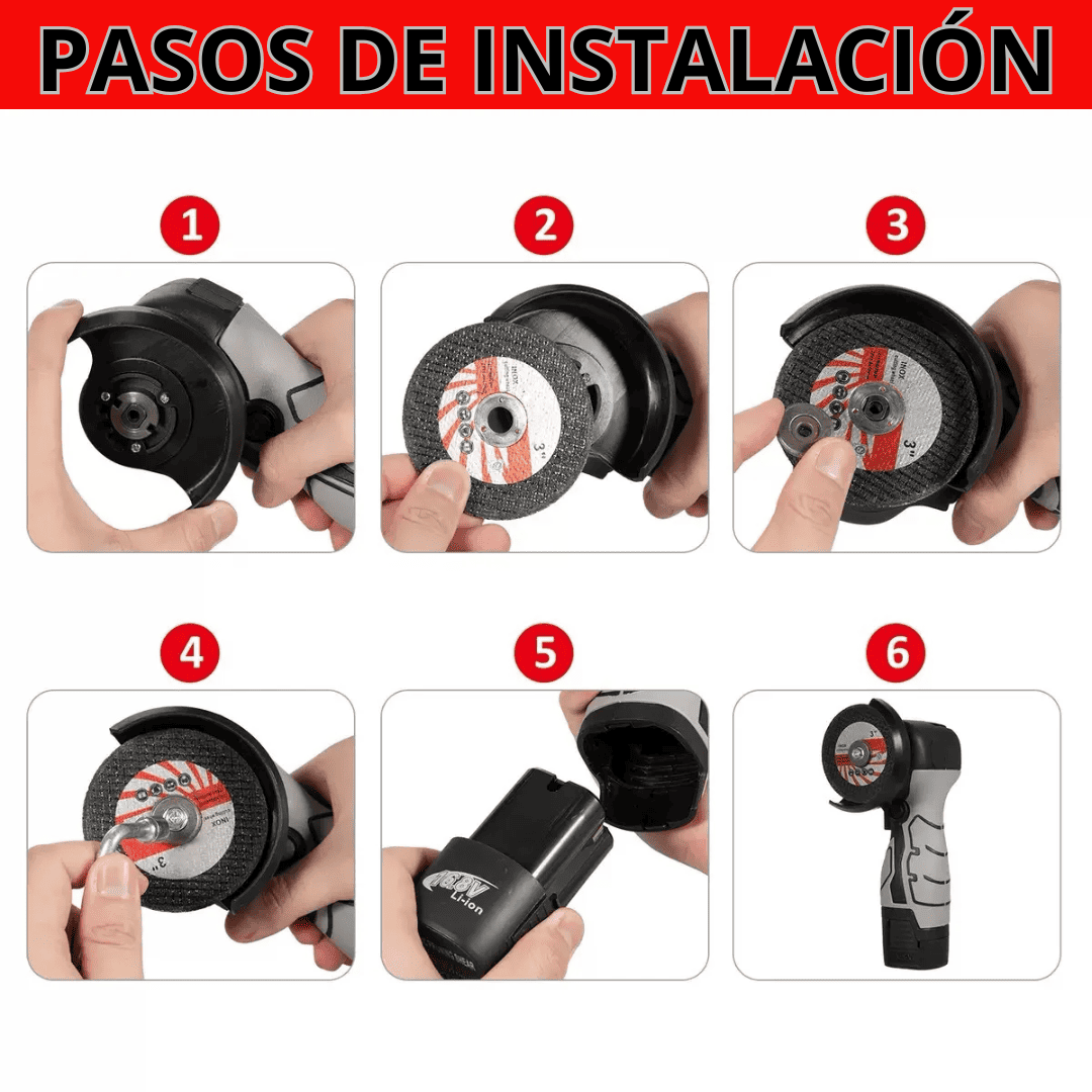 MINI Amoladora 16.8v – kit Completo Con 2 Baterías y Maleta para transporte - COD:100623