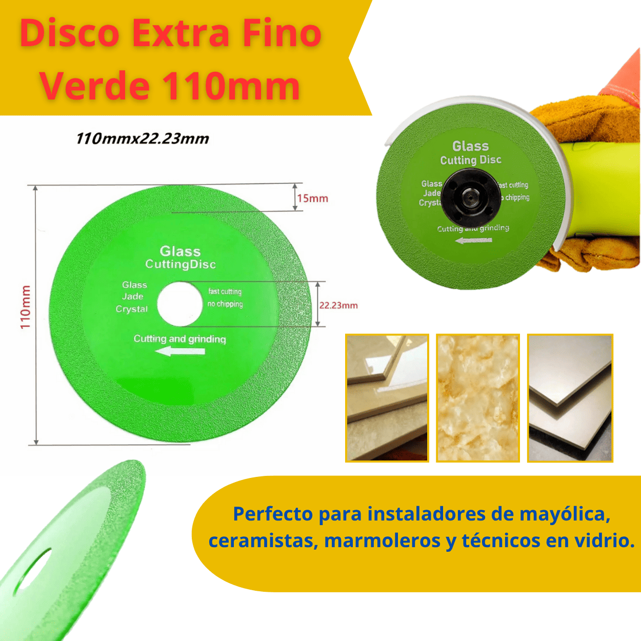 Disco Extra Fino Verde 110mm