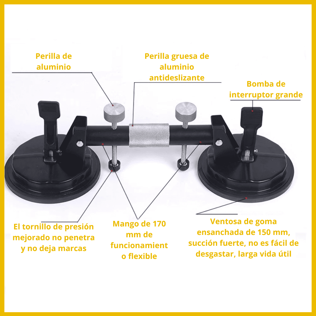 Ventosa Doble Ajustable para Azulejos y Vidrio