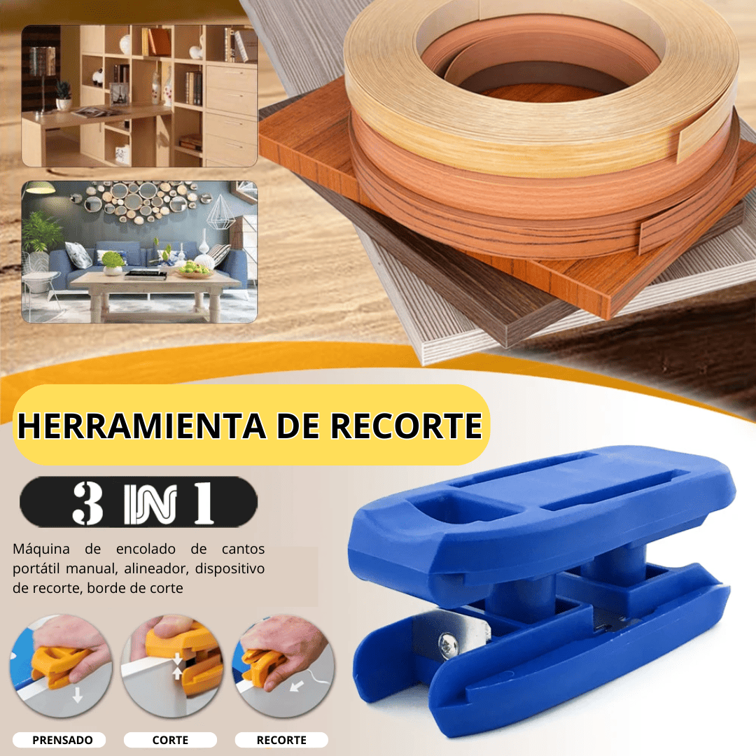 Perfilador de Cantos 3 en 1 trimmer – Acabado Preciso para Melamina, PVC y Madera