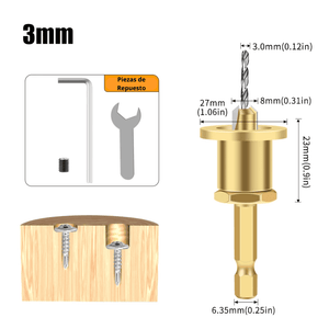 Broca Avellanadora con Tope Oro – Perforación Limpia y Precisa para Madera y Melamina