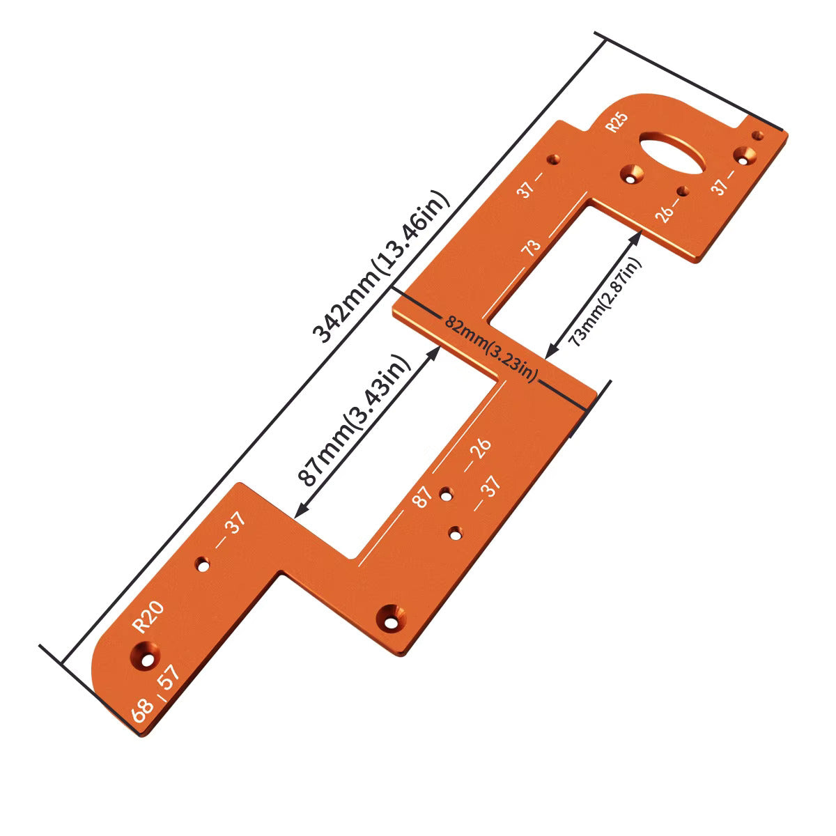 Plantilla de Ranura para Manijas Ocultas - En Aluminio