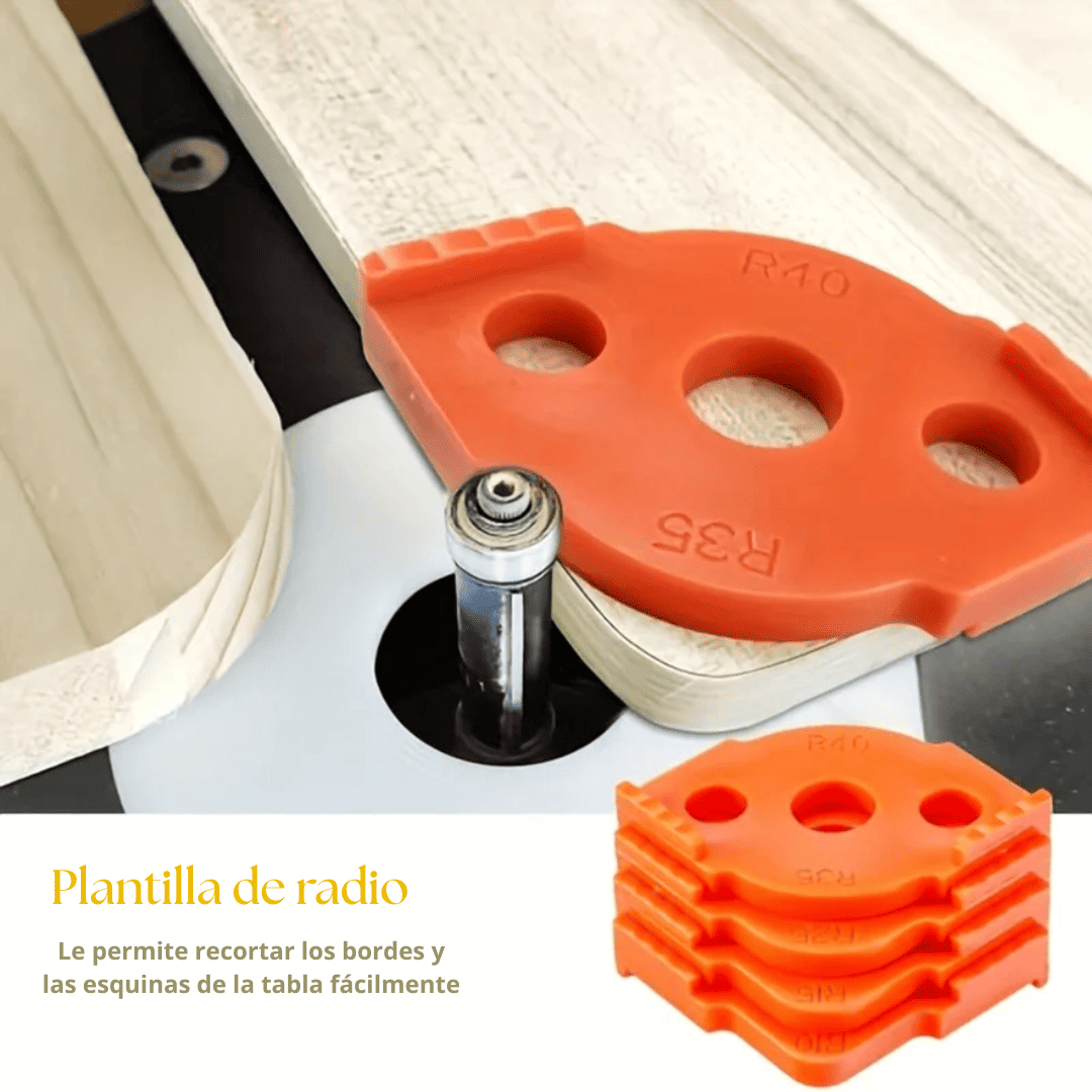 Plantilla para Bordes de Esquinas Set 4 Pcs – R5 a R40 en ABS de Alta Resistencia