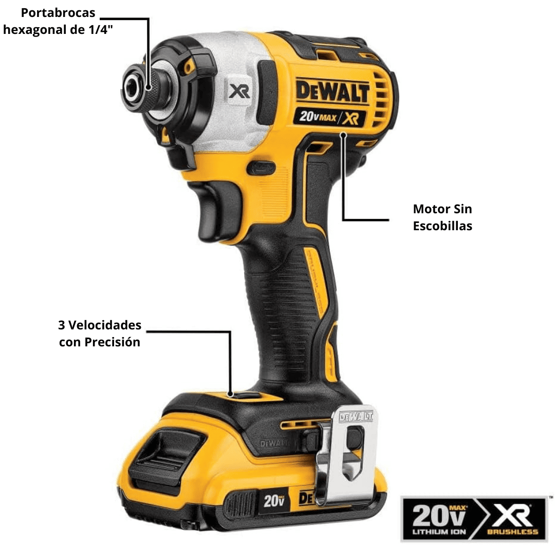 Combo DEWALT Taladro Percutor DCD998 + Atornillador de Impacto DCF887 – Potencia y Precisión con Tecnología POWER DETECT