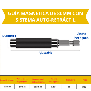 Guía Magnética de 80mm con Sistema Autorretráctil