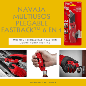 Cutter y Navaja Multiusos Milwaukee FASTBACK™ – Modelos PRO Compactos y Versátiles