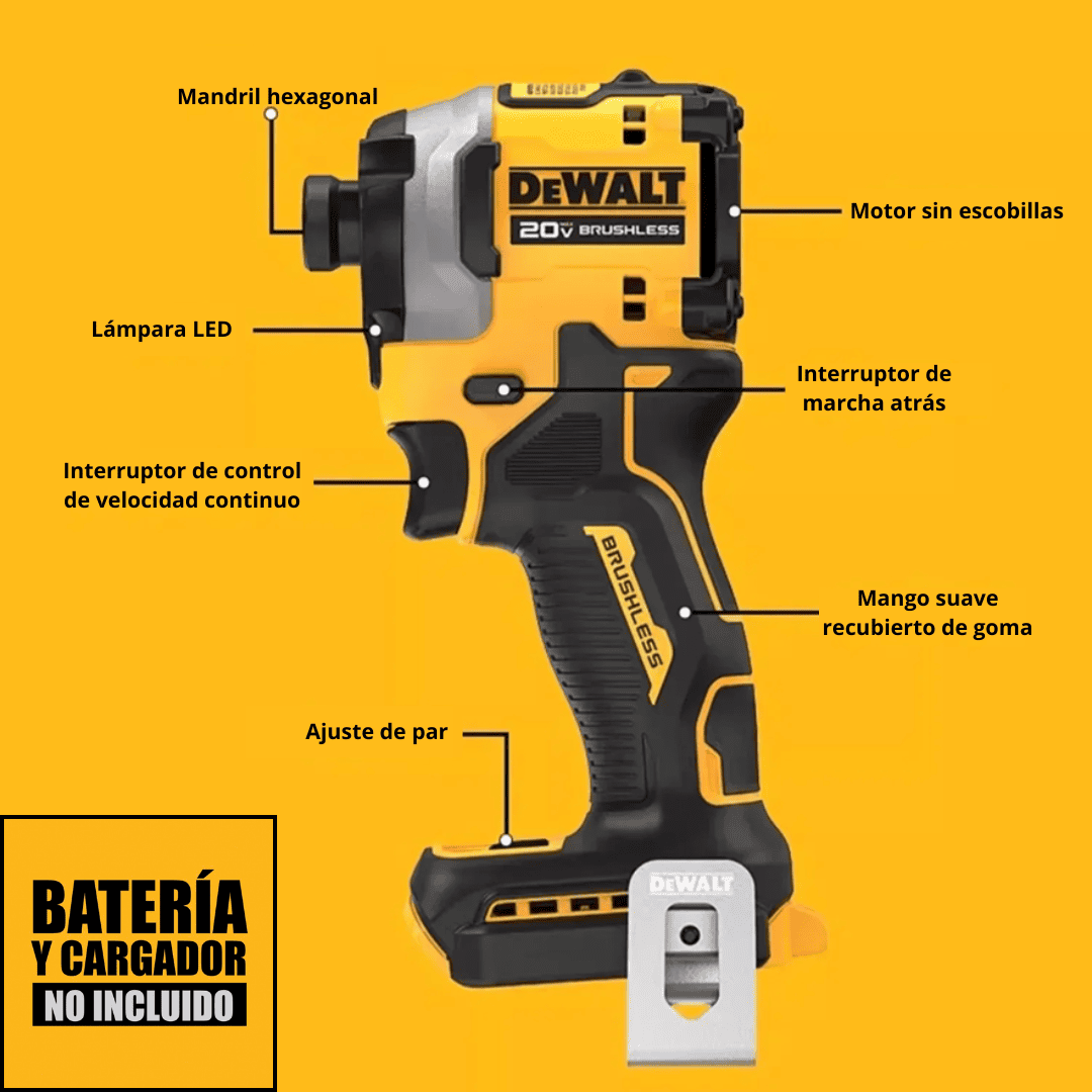 Atornillador de Impacto Compacto DeWALT DCF850 – Potencia ATOMIC™ en Tamaño Ultra Reducido