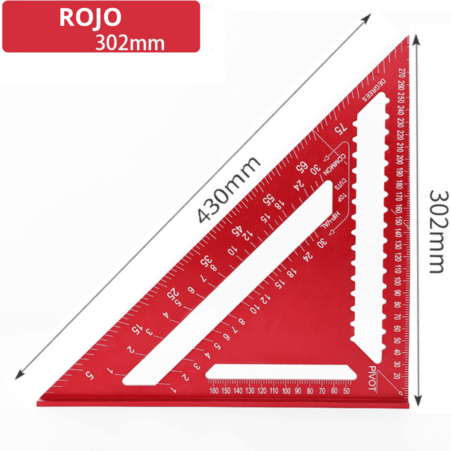 Escuadra Rápida de 12" en Aluminio Alto Relieve