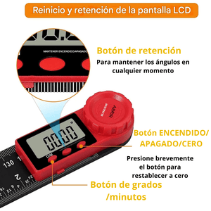 Goniómetro Digital PRO 12" – Precisión Total en Lectura de Ángulos y Longitudes