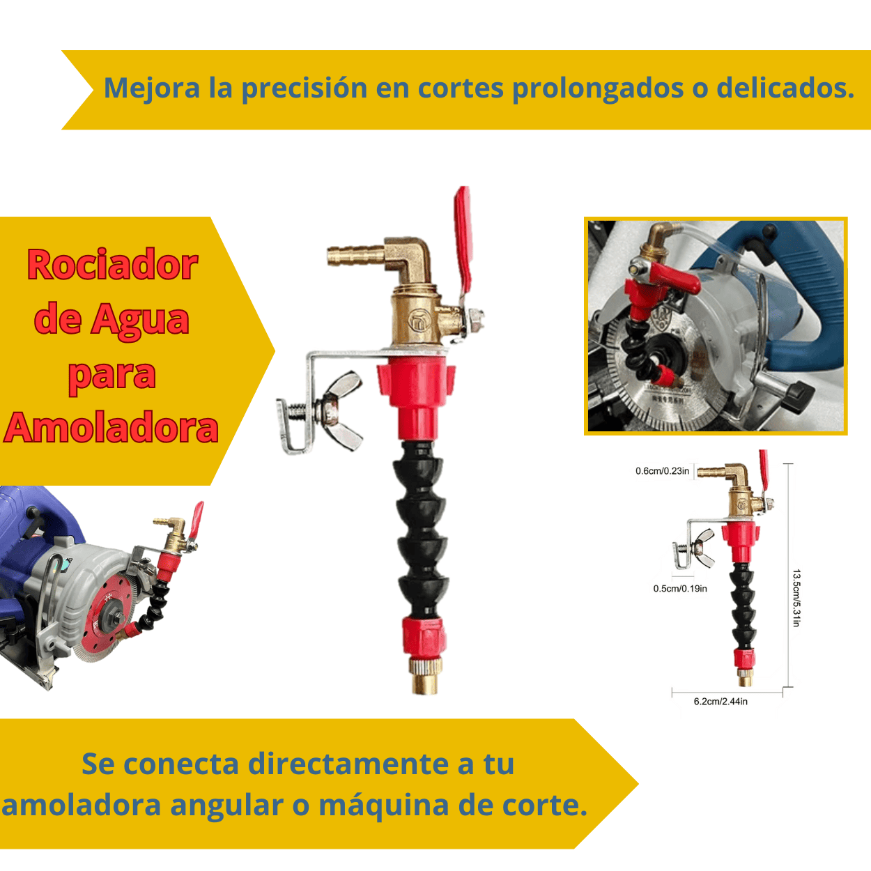 Rociador de Agua para Amoladora y Sierra Marmolera – Corte Húmedo con Mayor Precisión