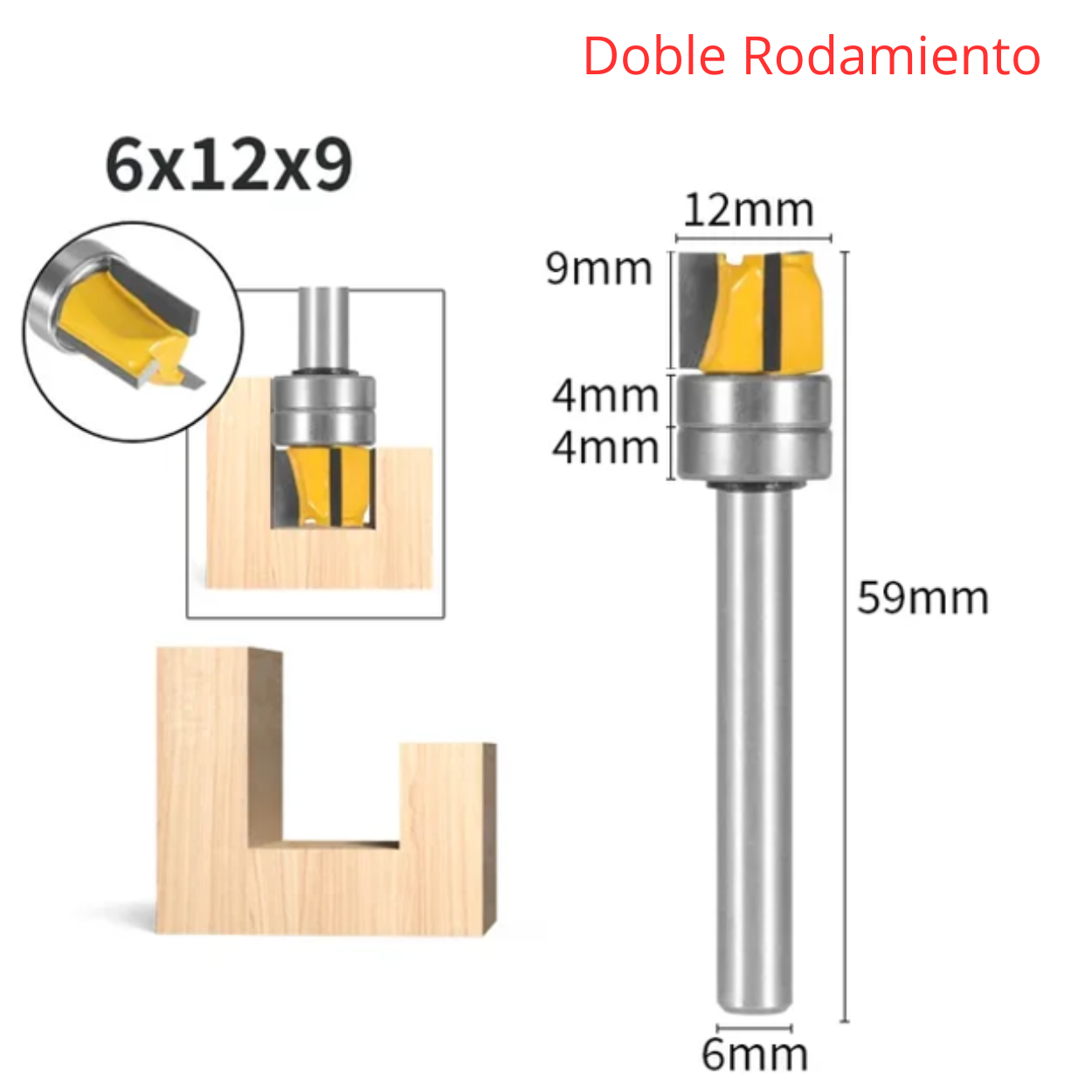 Fresa Copiadora de 9 mm & 20 mm – Triple Ala de Corte, Precisión y Versatilidad en Carpintería