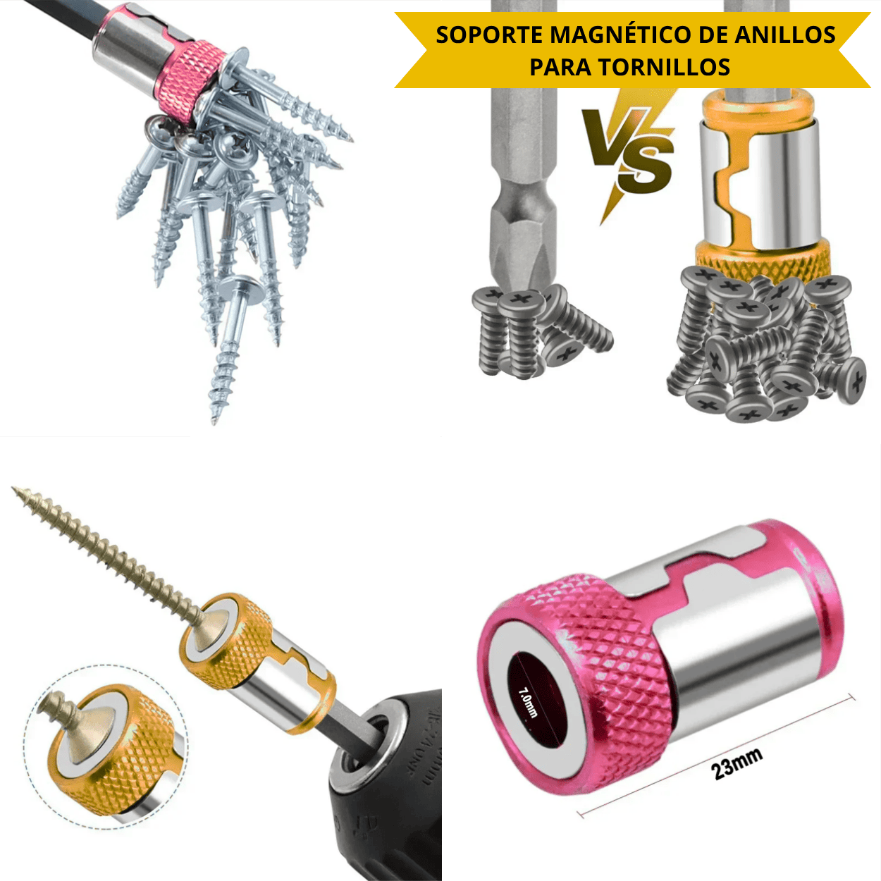 Anillo Magnético para Soporte de Tornillos 1/4"