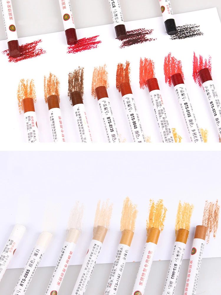 Kit de 20 Ceras + Espátula Aplicador para Reparación de Muebles en Madera, Melamina y Aglomerados