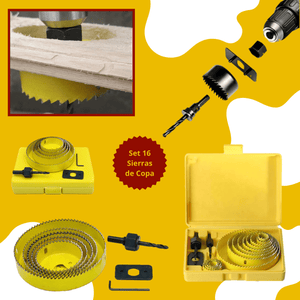 Set 16 Sierras de Copa – Acero al Carbono 19 mm a 127 mm