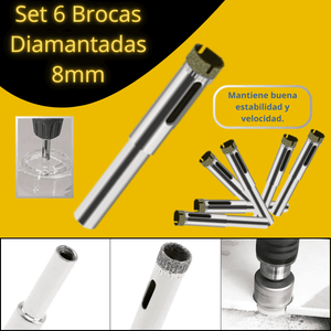 Set Brocas Diamantadas 8mm – Vidrio, Cerámica, Azulejos y Más