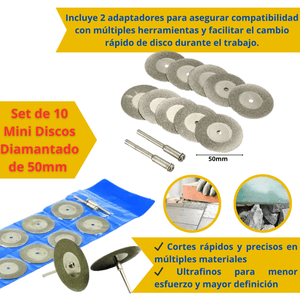 Set de 10 Mini Discos Diamantado de 50mm