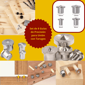 Set de 8 Guías de Precisión para Unión con Tarugos