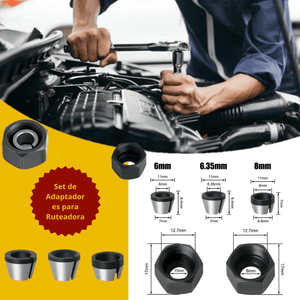 Set de Adaptadores para Ruteadora – 3 Medidas (6, 6.35 y 8 mm)