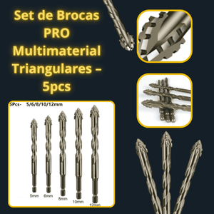 Set de Brocas PRO Multimaterial Triangulares – 5pcs