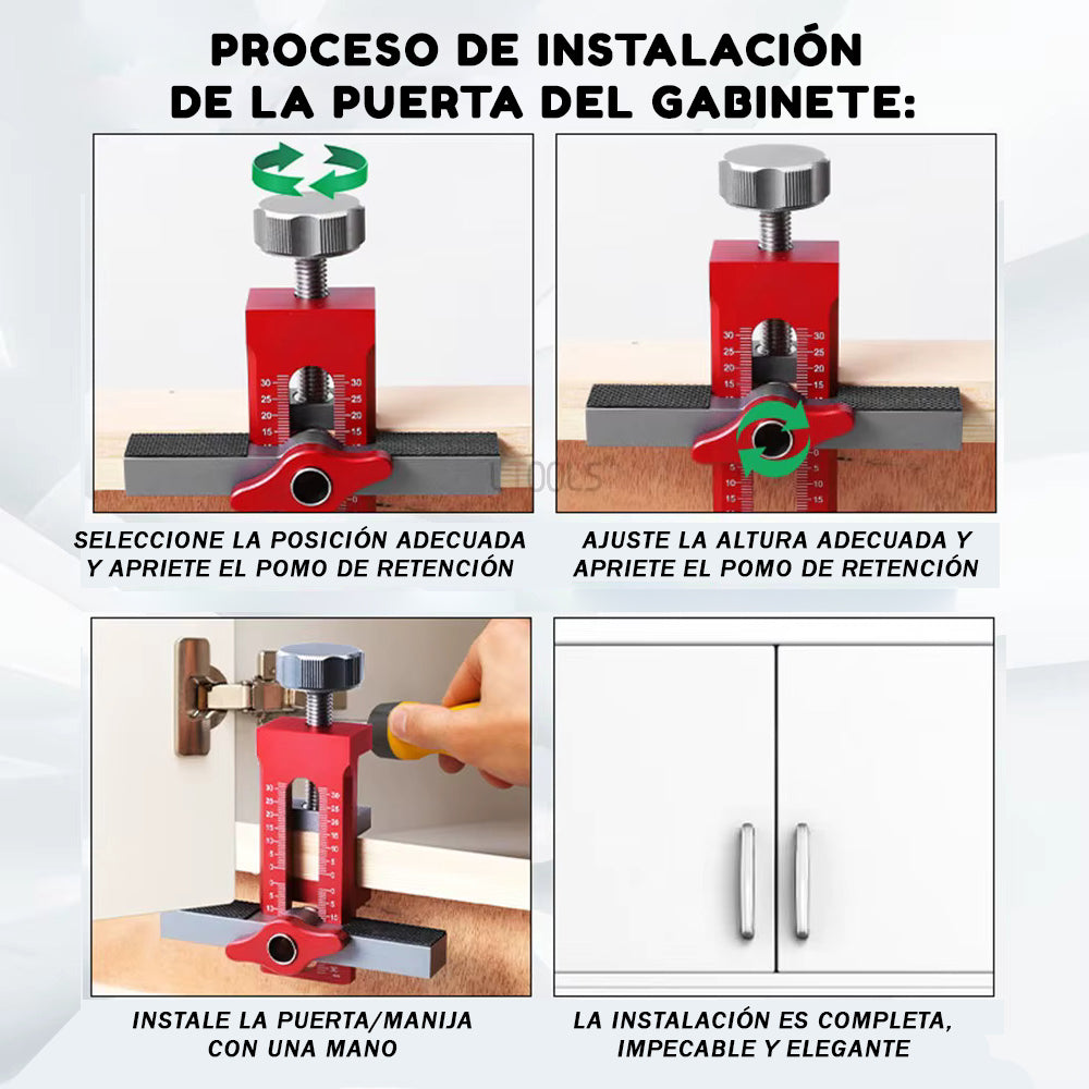 Soporte Regulable con Guia de Perforación para Push-Open + Broca de 10mm
