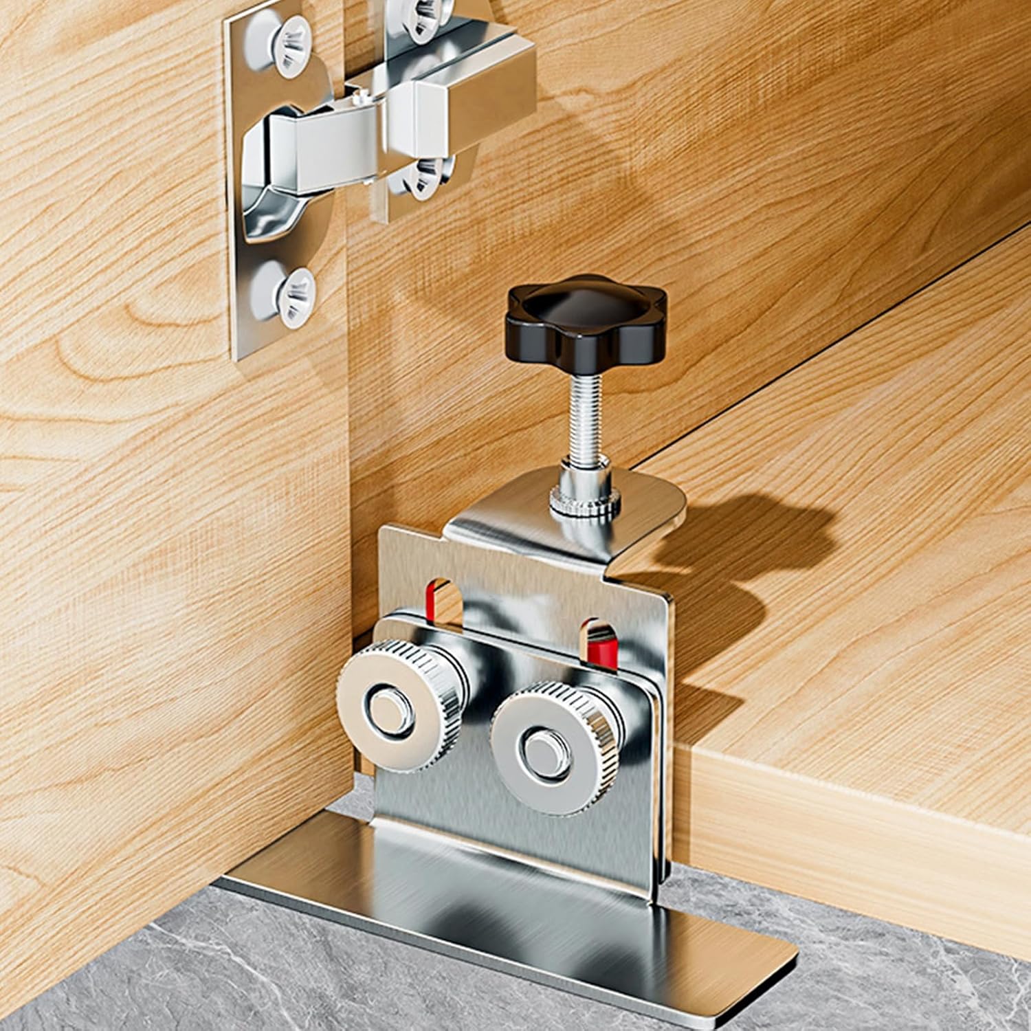 Soporte de Montaje en Acero Inoxidable, Regulable para Puertas, Gabinetes y Armarios