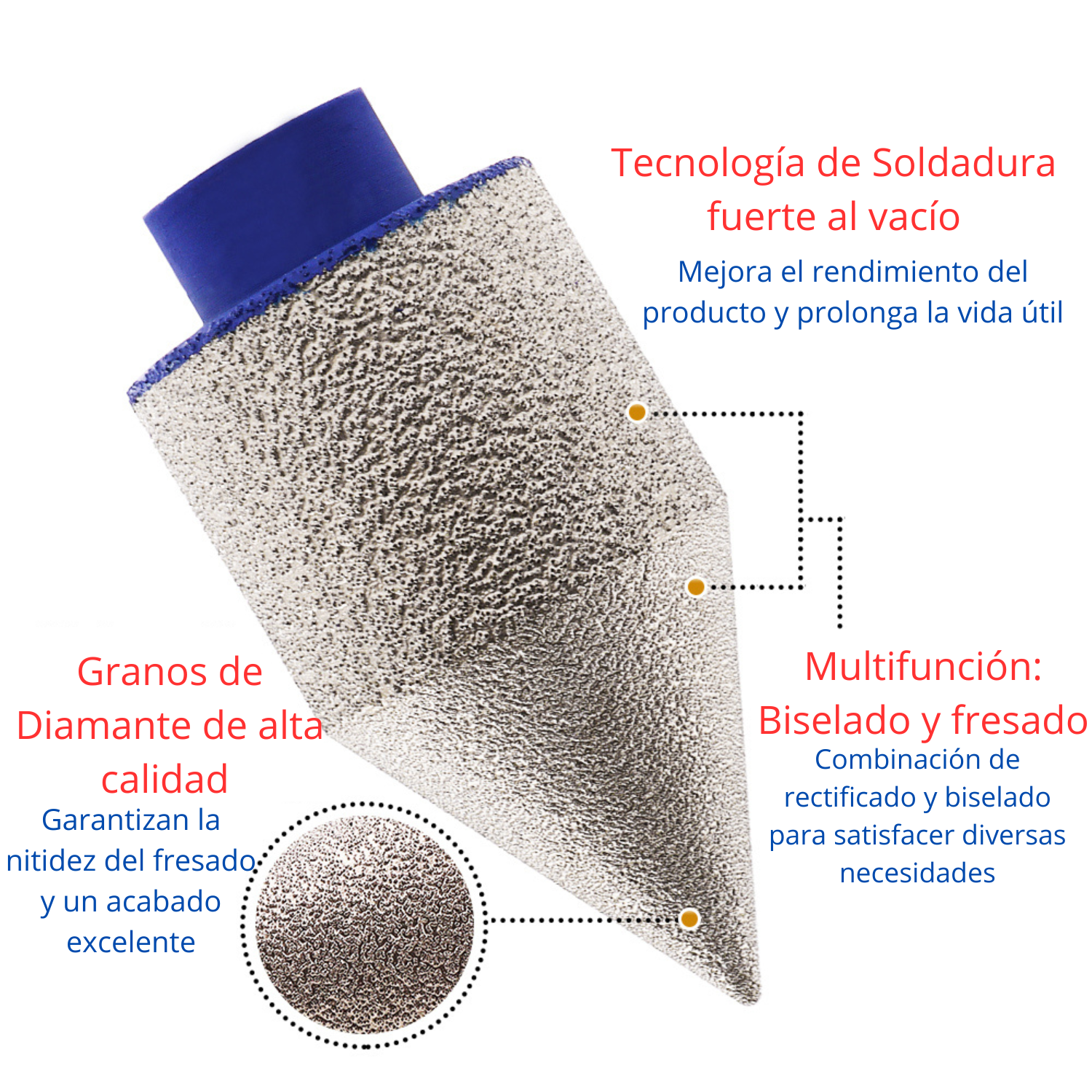 Broca Cónica PRO Diamantada de 2” Profesional para Porcelanato, Mármol y Granito