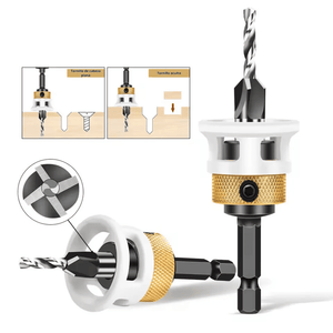 Broca Avellanadora con Tope Pro 2.8 x 8 mm – Precisión Ajustable para Madera y Melamina