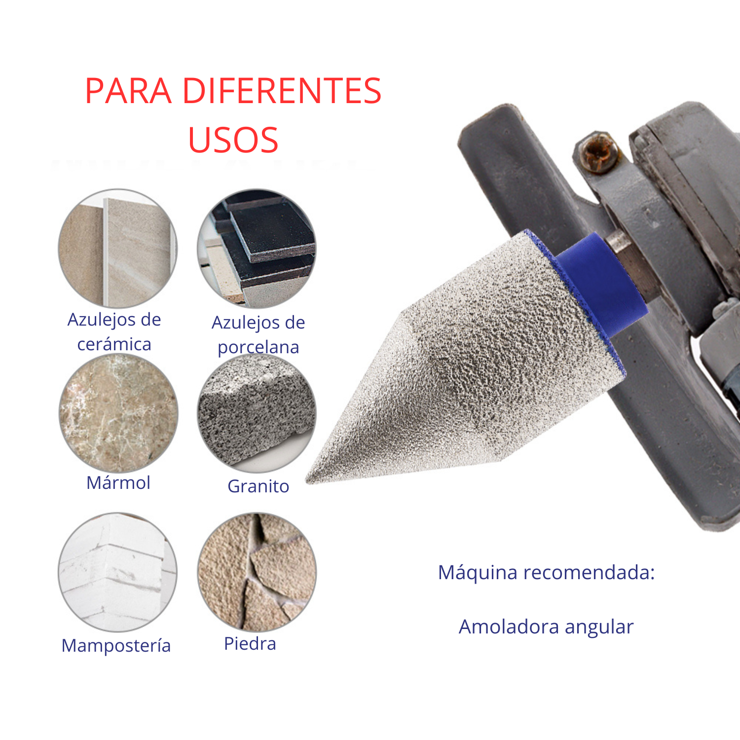 Broca Cónica PRO Diamantada de 2” Profesional para Porcelanato, Mármol y Granito