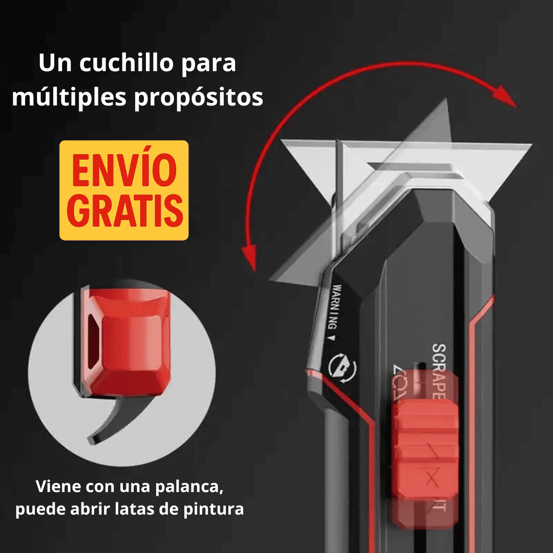 Cutter–Rascador 2 en 1 + 10 Hojas de Repuesto – Corte y Limpieza en una Sola Herramienta