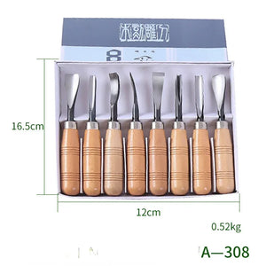 Set de Gubias Profesionales para Madera – 8 Piezas Aceradas de Alta Precisión