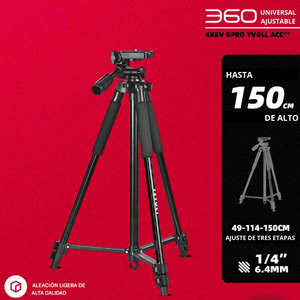 Trípode PRO para Nivel Láser – Ajustable de 49 cm a 1.50 m con Cabezal 360°