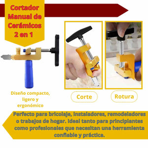 Cortador Manual de Cerámicos 2 en 1 – Precisión y Comodidad en Cada Corte