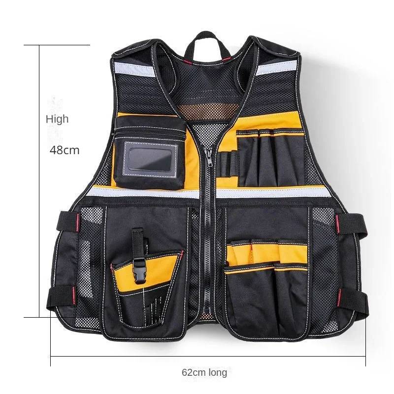 Chaleco Porta-herramienta Autoajustable - 18 bolsillos - Reflectante - COD:100124
