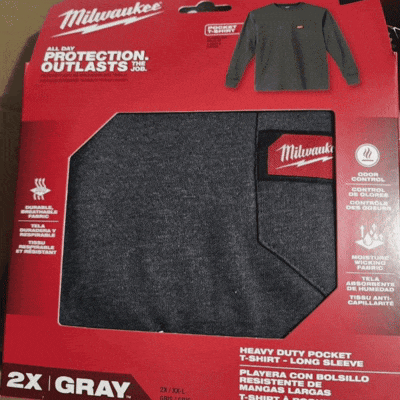 Camiseta de Trabajo Milwaukee Gris 602G-L – Resistencia y Comodidad para Jornadas Exigentes