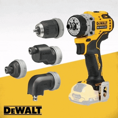 DeWALT DCD703F1 12V XTREME – Taladro/Atornillador Multicabezal 5 en 1 – Inalámbrico Brushless