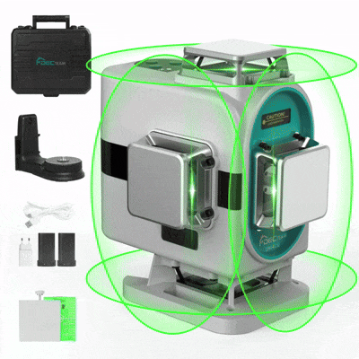 Nivel Láser DECTEAM DS03DG 4x360° – Precisión Profesional con Rayo Verde de Alta Visibilidad