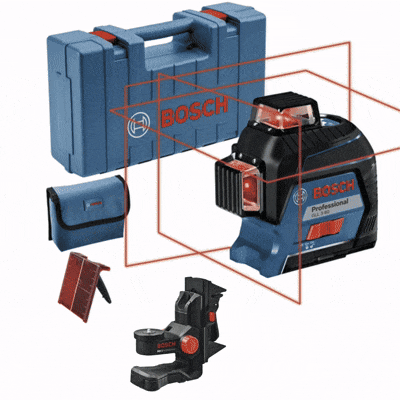 Nivel Láser Bosch GLL 3-80 Professional + Base BM 1 – Precisión 360° con Máxima Versatilidad