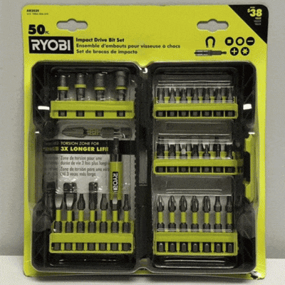 RYOBI AR2039 Juego de Brocas de Impacto de 50 Piezas – Resistencia y Versatilidad en un Solo Kit