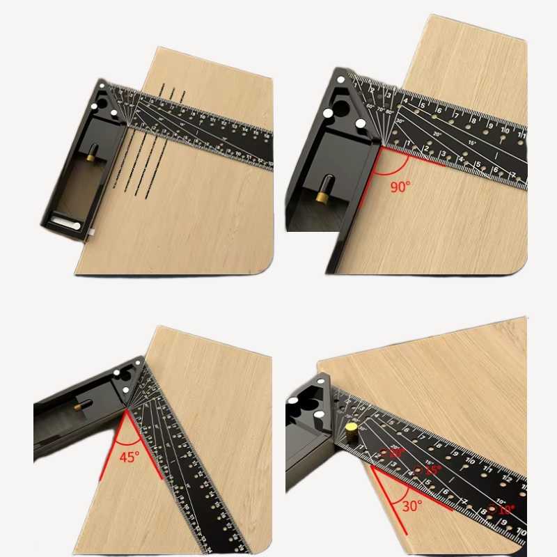 Escuadra de Ángulo Recto Multifuncional de 30cm