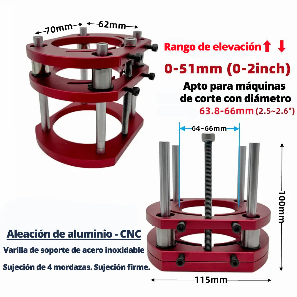 Placa de Inserción con Elevador para Ruteadora y con Tarjeta Calibrador