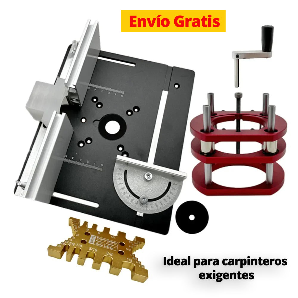 Placa de Inserción con Elevador para Ruteadora y con Tarjeta Calibrador