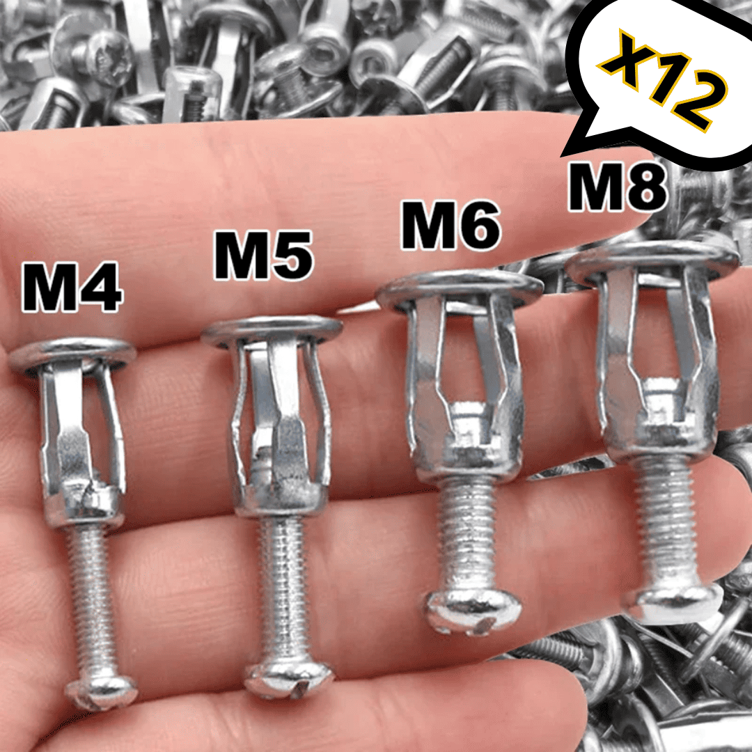 Kit de Tuerca y Tornillo Expansivo M4, M5, M6 y M8 – Fijación Segura en Placa o Metal con Fácil Instalación