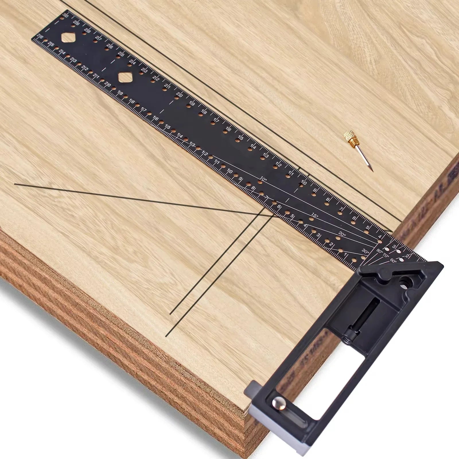 Escuadra de Ángulo Recto Multifuncional de 30cm