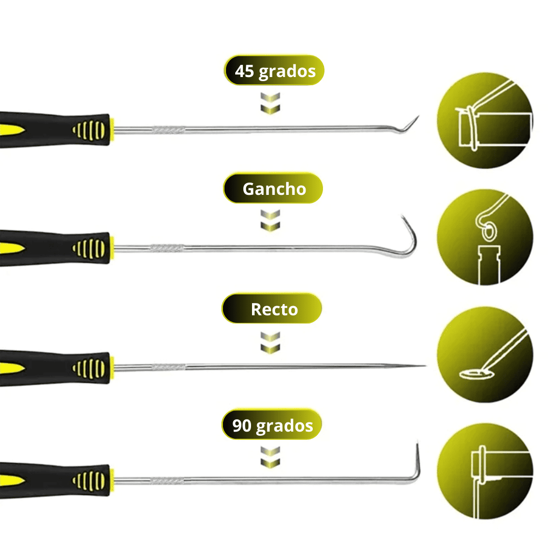 Extractor de Sellos de Aceite, O’rings – Set de 4 Destornilladores Acerados de 160mm en Caja