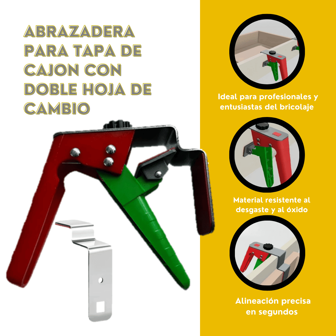 ABRAZADERA PARA TAPA  DE CAJON CON DOBLE  HOJA DE CAMBIO