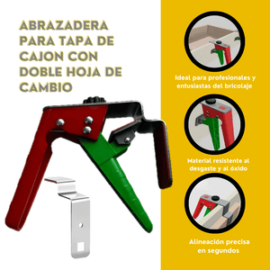 ABRAZADERA PARA TAPA  DE CAJON CON DOBLE  HOJA DE CAMBIO