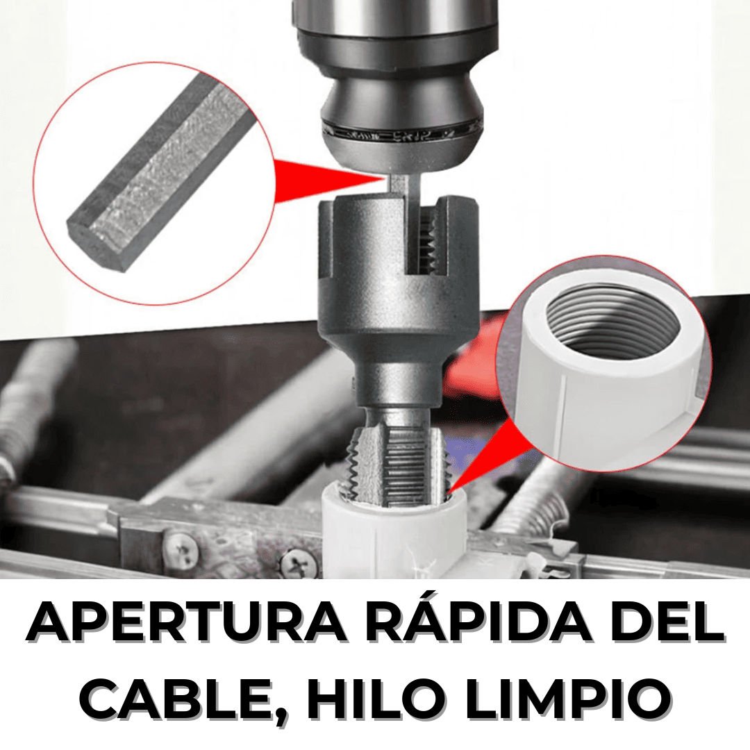 Tarraja  1/2” y 3/4” para Tubos PVC – Rosca Interna y Externa Compatible con Taladro
